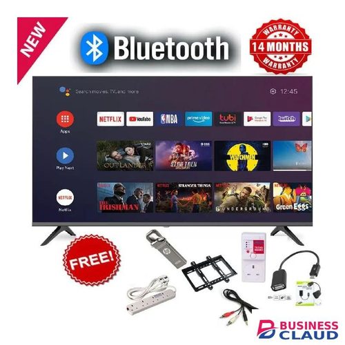Globalstar 43UK64 43" INCH FRAMELESS SMART ANROID & DIGITAL TELEVISION, BLUEOOTH ENABLED TV, NETFLIX, YOUTUBE, APP STORE, WIFI CONECTIVITY.MULTIPLE USB&HDMI PORTS(1 YR WARRANTY)+6 FREE ACCESSORIES