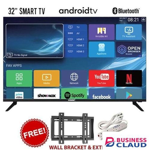 Vision Plus 32" Inch Frameless HD Smart Android Bluetooth TV+FREE BRACKET+EXTENSON