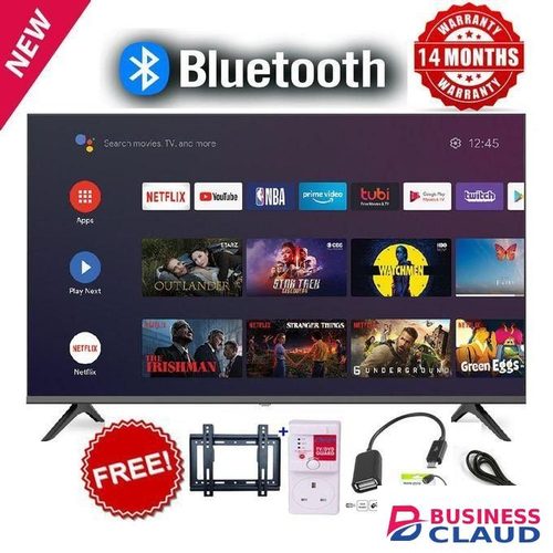 Globalstar 43UK64 43" INCH FRAMELESS SMART ANROID & DIGITAL TELEVISION, BLUEOOTH ENABLED TV, NETFLIX, YOUTUBE, APP STORE, WIFI CONECTIVITY.MULTIPLE USB&HDMI PORTS(1 YR WARRANTY)+ 4 FREE ACCESSORIES