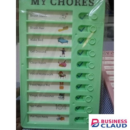 My Chores Checklist daily Planner memo Plastic Board-Green