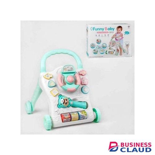 Musical Walker Push & Pull Toys for Toddlers & Kids Baby Activity Walker Toy Comes with Two Patterns Sit and Play Stand and Walk (Multicolor)