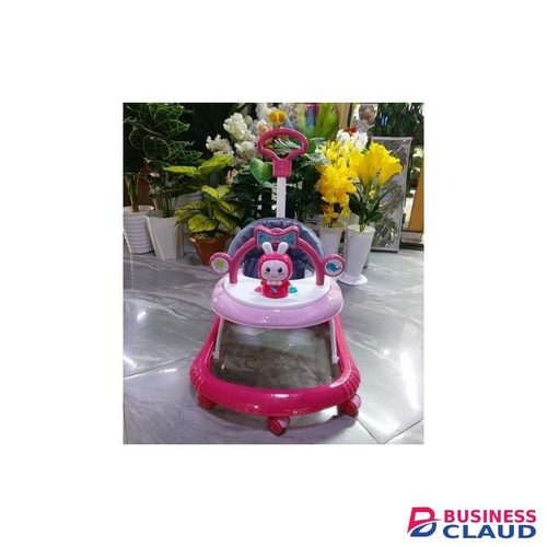 Mom Easy Safe Steps Pink Baby Walker with Musical Toy and Push handle