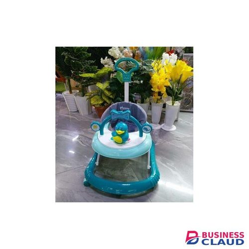 Mom Easy Safe Steps Green Baby Walker with Musical Toy and push handle