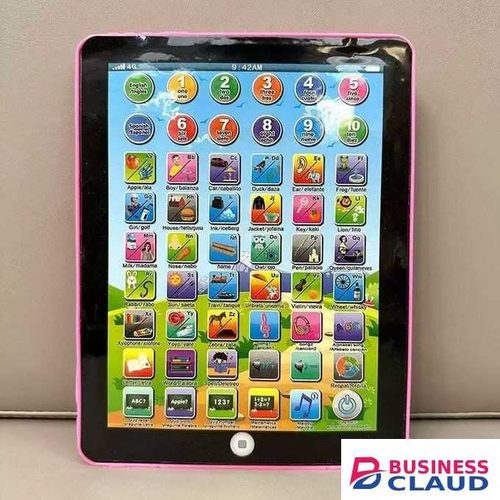 Children's Interactive Learning Pad Multilingual Early Learning Tool (Pink Version, Batteries Not Included)