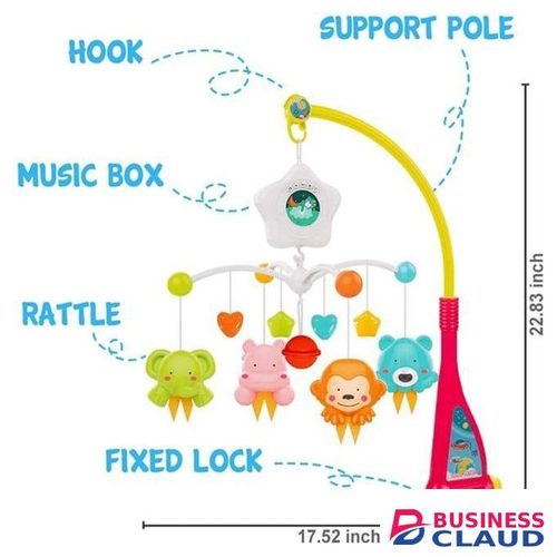 DreamWhirl Musical Crib Mobile – Baby dolls Rattle Edition