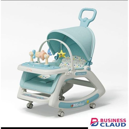 3 in 1 Baby Rocker Can work as rocker,Feeding tray and Push stroller. It's musical Suitable from newborn to 3yrs