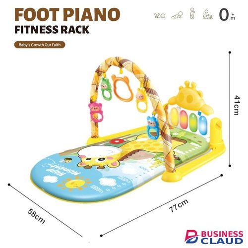 Baby Fitness Frame, Newborn Pedal Crawling Mat, Piano Musical Play Mat--Yellow Giraffe