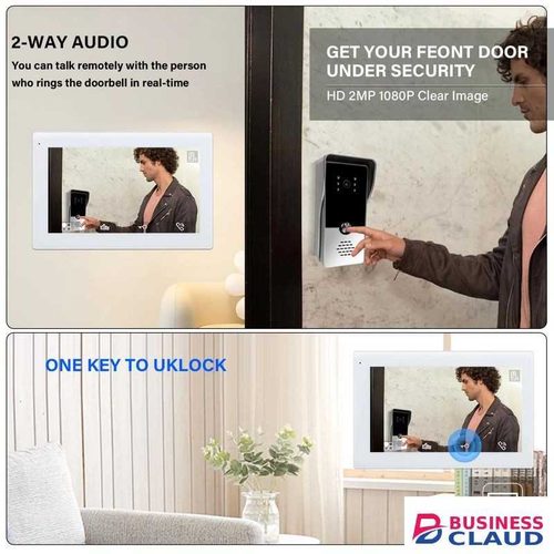 Video door phone intercom system with camera and screen with camera and monitor doorbell for home villa security digital Wired doorbell 2 way audio communication 4 wire
