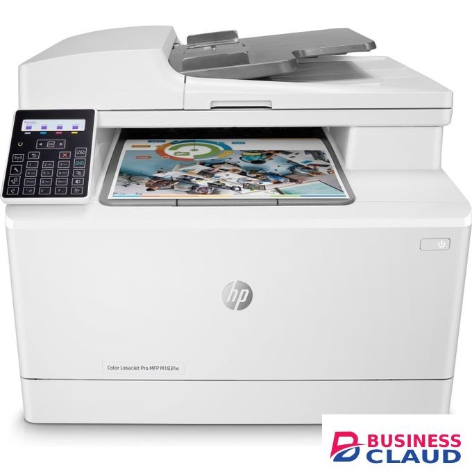 HP Color LaserJet Pro MFP M183fw Printer, Print, Copy, Scan And Fax - ADF, Wireless, Ethernet, USB Interface With 2-Line LCD Screen, White (1YR WRTY)