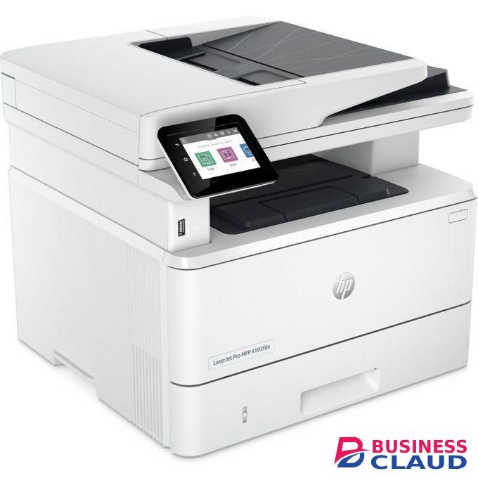 HP LaserJet Pro MFP 4103fdn Printer, Print, Copy, Scan, Fax, Duplex Printing, ADF, Duplex ADF Scanning, Ethernet, USB, LCD Touchscreen, White (1YR WRTY)