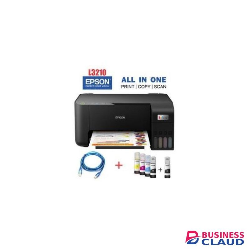Epson NEW EDITION Ecotank L3210 Inkjet All in One Printer plus FREE Cable - Print Copy Scan