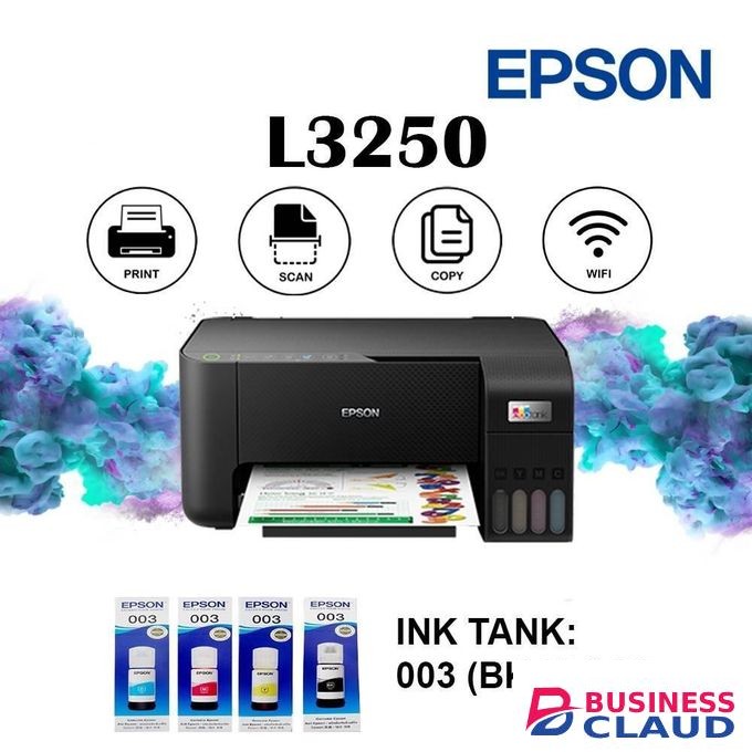 Epson EcoTank L3250 A4 Wi-Fi All-in-One Ink Tank Printer, Print, Copy, Scan, Rear paper input and Mobile printing, Wireless Printing Support