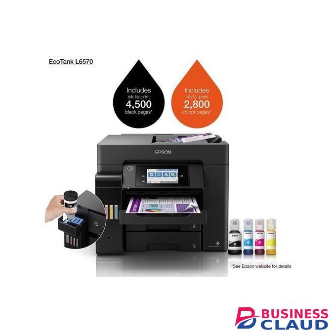 Epson EcoTank L6570 Office Ink Tank Printer A4 Colour 4-in-1 Printer With ADF, Wi-Fi And Smart Panel Connectivity And LCD Screen