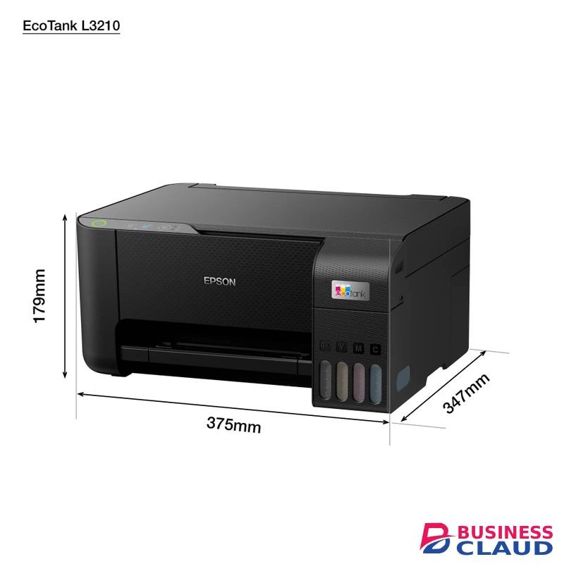 Epson Ecotank L3210 PRINTER, Print, Copy, Scan-With Wi-Fi, borderless printing up to 4r,compact integrated tank design ,spill free refilling, smart panel seamless setup + free ream paper