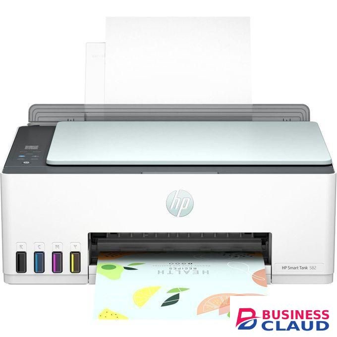 HP Smart Tank 582 All-in-One Printer, Print, Scan, Copy ,Smart Buttons, High-volume Printing, White