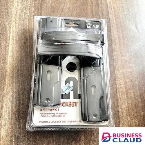 Mortise Door Lock Mortice Lockset Handle Pair in Dark Finish with Brass Dead Bolt Double Action 6 Lever