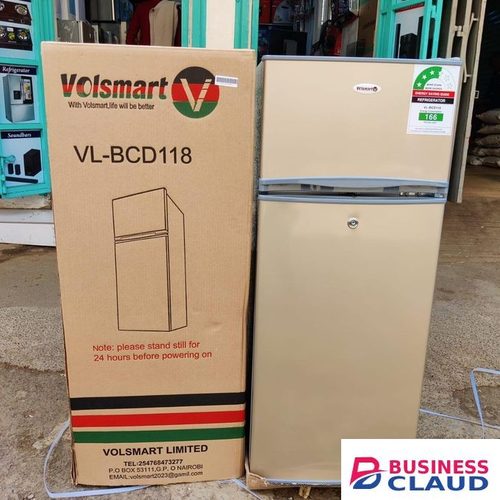 VOLSMART VL-BCD118 Double Door Refrigerator – 138L Fridge & Freezer – Energy Saving – Compact & Efficient Cooling – Sleek Design – Ideal for Home, Office or Hostel Use – Durable & Space-Saving