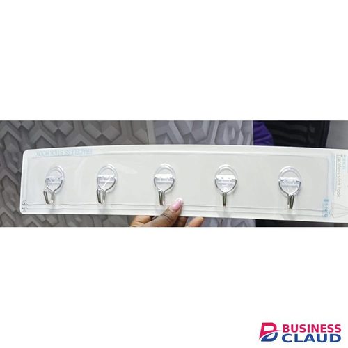 Adhesive Wall Hooks for Hanging with 5 Hook, Heavy Duty Hooks Wall Hangers Without Nails for Bathroom Kitchen Door Key Towel Coat Purse Shower