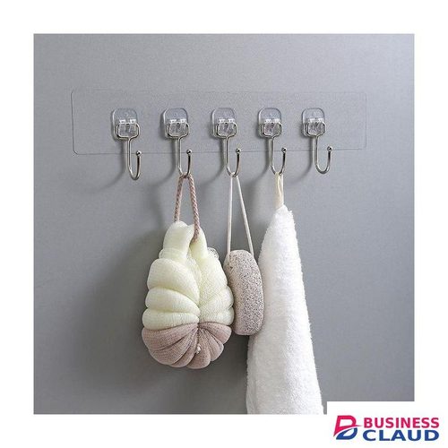 5 in 1 Multi-Application Wall Hooks Transparent Wall Hooks Strong S Adhesive Door Wall Hangers Hook