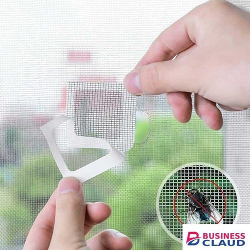 4 Pieces/Pack Window Screen Repair Net Door Tape Patch Kit Self-Adhesive 10cm x 10cm Waterproof Mesh for Tearing Quick Covering Screen Tears, Holes Bailida