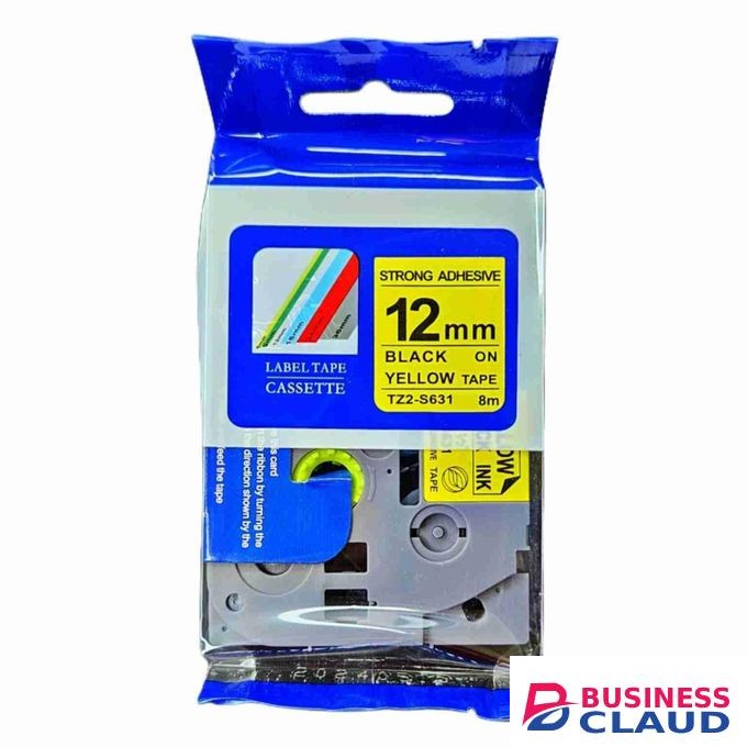 Brother TZ2-631 12mm x 8m Black on yellow label tape