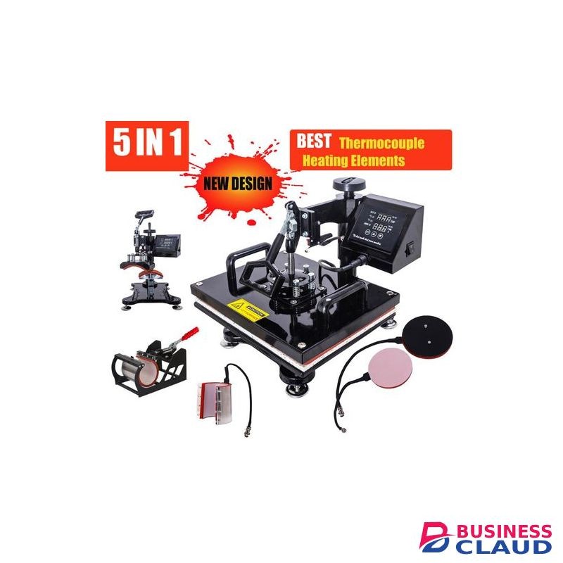 HeatPress Machine 5 In 1 For Printing Mugs Fabrics