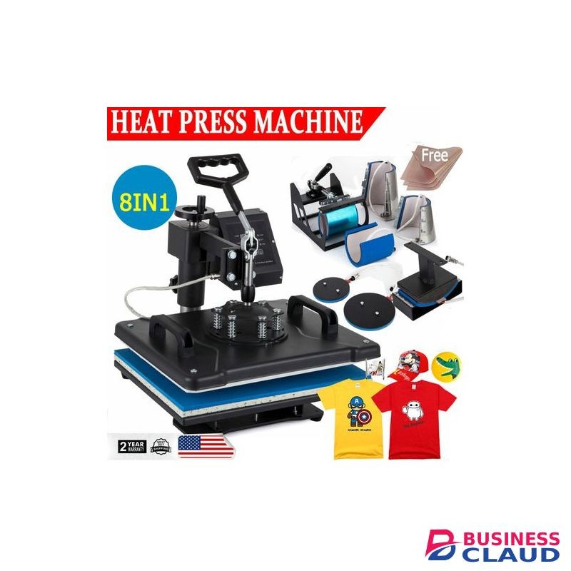 Heat Press Machine 8 in 1 heat press, t-shirt press, tile press, cap press, mug press, plate press,