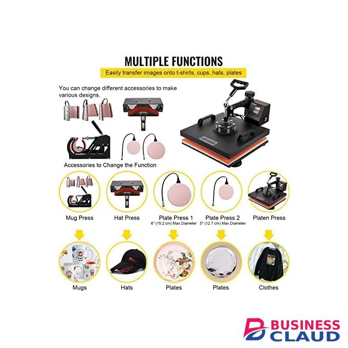 Combo Heat Press Machine For Branding For T-shirt, Mug,Cup 8 In 1