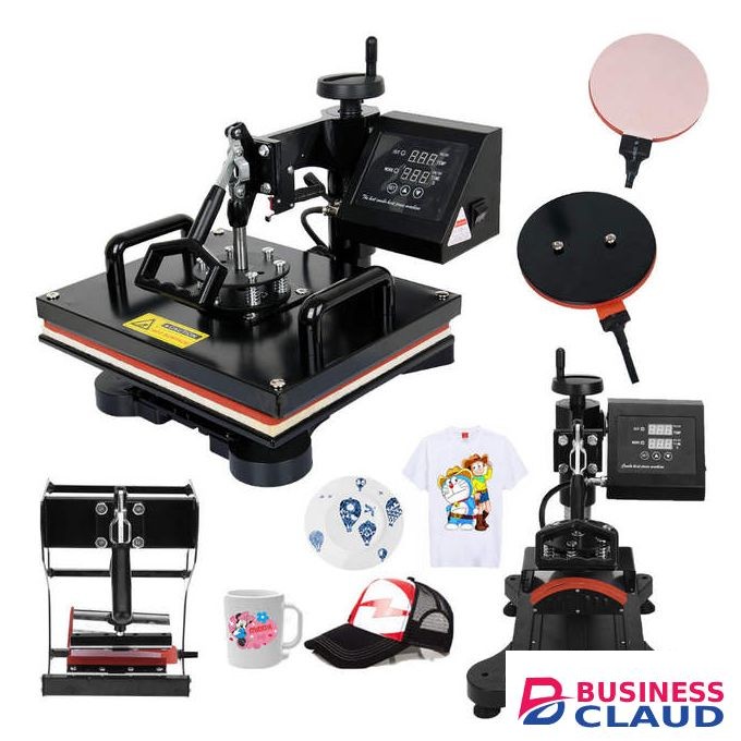 5 in 1 Multifunction Digital Heat Press Machine Transfer Sublimation for T-Shirt Mug Hat Cap