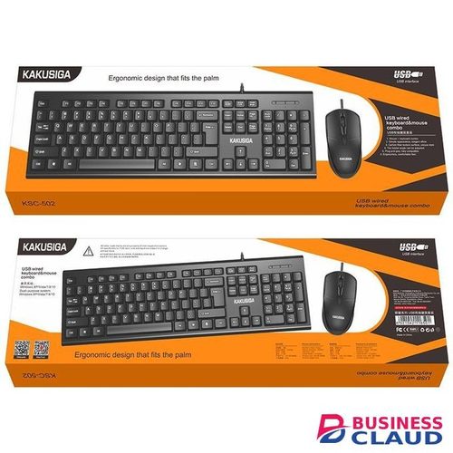 Kakusiga Wired USB Set 1.5M 1500 Dpi Office PC Computer Mouse & Keyboard Combos
