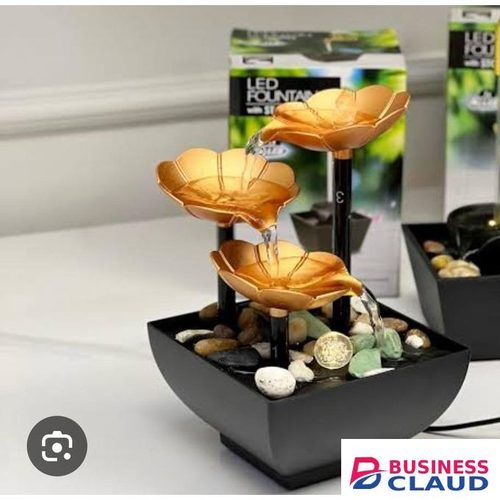 LED Fountain with Stones, Desktop Waterfall Function, Relaxing Indoor Water Feature, Home and Office Decor, Stress Relief, Air Humidifier and Zen Tabletop Accessory