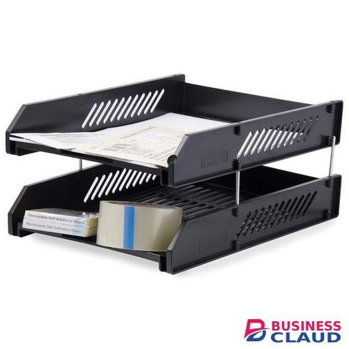Quality 2 Tier document Trey Letter Tray Side Load, Desktop File Organizer Desk Organizers and Accessories 2 Tier Paper Letter Tray Organizer forFile Holder, Desktop Organizer for Office Supplies Stackable Office Letter Organizer Desk Tray
