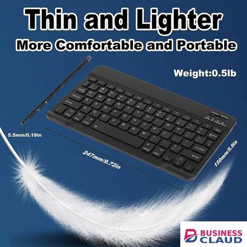 Bluetooth Wireless Keyboard and Mouse Combo,Ultra-Slim Ergonomic Small Rechargeable Bluetooth Keyboard Mouse Set for Apple iPad iPhone Samsung Tablet Phone Android PC Computer Mac Smartphone (Black)