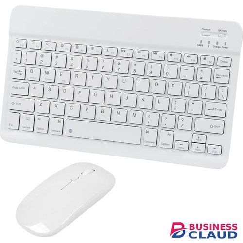 Bluetooth Wireless Keyboard and Mouse Combo,Ultra-Slim Ergonomic Small Rechargeable Bluetooth Keyboard Mouse Set for Apple iPad iPhone Samsung Tablet Phone Android PC Computer Mac Smartphone(White)