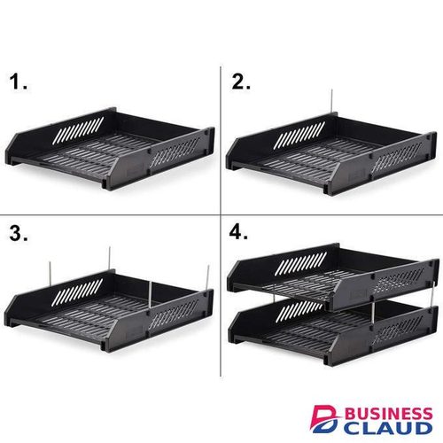 Offer 2 Tier document Trey Letter Tray Side Load, Desktop File Organizer Desk Organizers and Accessories 2 Tier Paper Letter Tray Organizer forFile Holder, Desktop Organizer for Office Supplies Stackable Office Letter Organizer Desk Tray