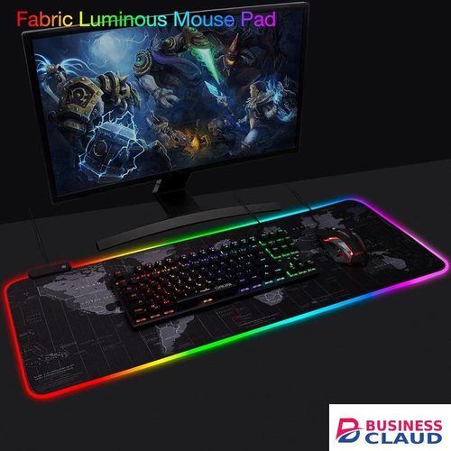 World Map Mouse Mat New Design Gamer Computer Large Led Mousepad, XL Gaming RGB Mouse Pad (90cm X 40cm)
