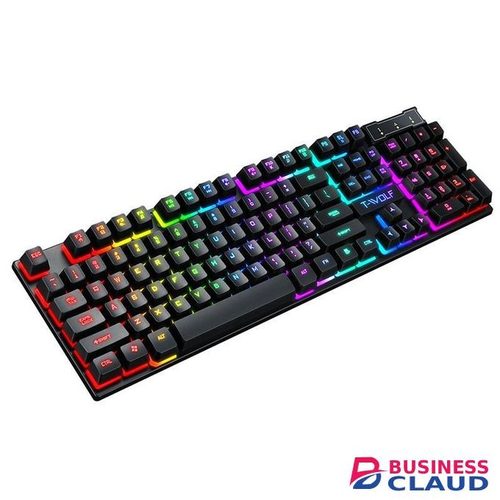 TWOLF TF200 Gaming Keyboard Mouse Combo LED Rainbow Light Computer Backlight