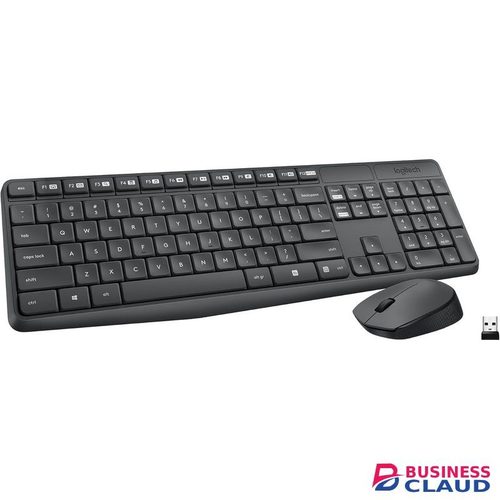 Logitech MK235 Wireless Keyboard and Mouse Combo for Windows, 2.4 GHz Wireless Unifying USB Receiver, 15 FN Keys, Long Battery Life, Compatible with PC, Laptop