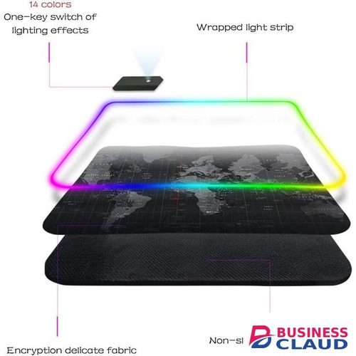 RGB Gaming Mouse pad, Large Mouse pad Effectively Improve The Sensitivity of The Game Mouse, 14 Kinds of Light Mouse pad, Waterproof Soft Non-Slip Oversized Computer Keyboard pad (90cm x 40cm)