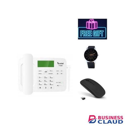 Bontel T1000, Wireless Desktop Phone, Sms.Feature- White.home And Office//gifts