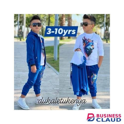 Blue Stylish Trendy Boys Turkey Clothes- 3pc Kids Children's Gifts