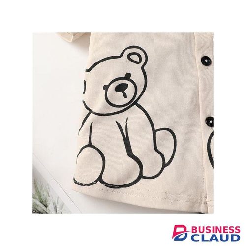 Catpapa 1-6 Years Kid Boy 2PCS Bear Print Short Sleeve Shirt+ Shorts