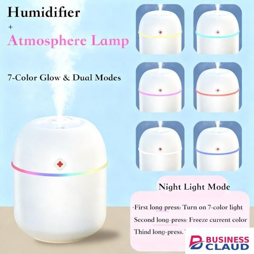 addigoes 220ml, Portable Small Humidifier, USB Personal Desktop Humidifier for Car, Office Room, Bedroom, Auto Shut-Off, 2 Mist Modes, Super Quiet - White