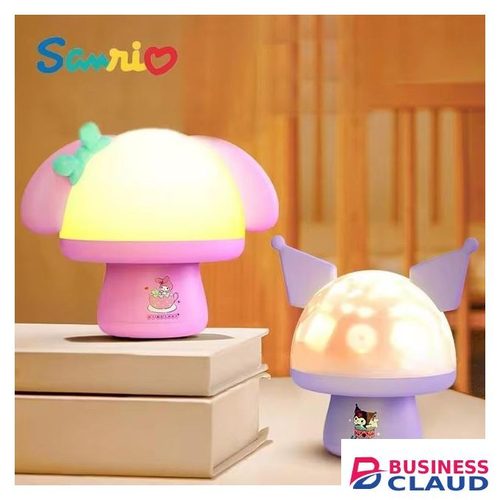 Mushroom Starry Sky Lamp with Kids Melodies – Cute Cartoon Desktop Lamp for Children – Sanrio My Melody & Kuromi – Christmas Gift