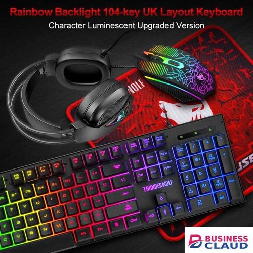 RGB keyboard 4 in 1 gaming keyboard mouse headphone and pad kit wired keyboard mouse combos