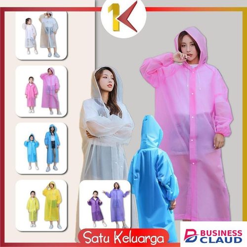 2pcs Durable Rain coat, 1 for adult, 1 for kid