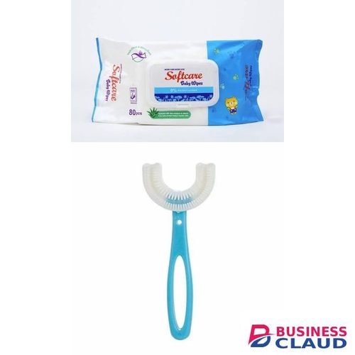 Softcare Baby Wet Wipes 80pcs +free kids toothbrush