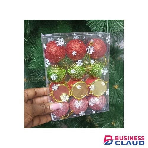Mixed Decor Balls & Drums (12pcs) Christmas Tree Ornaments – Colorful Shatterproof Hanging Decorations for Home, Office, Party, and Holiday Events