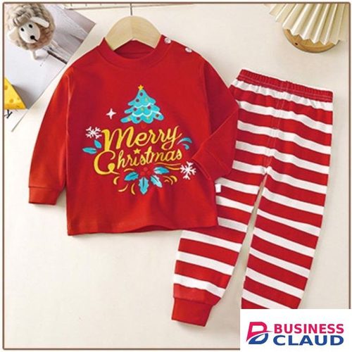 Arsuxeo 2pcs/set Christmas Clothes Kids Children's Pajamas Boys Cotton Autumn Winter Sleepwear