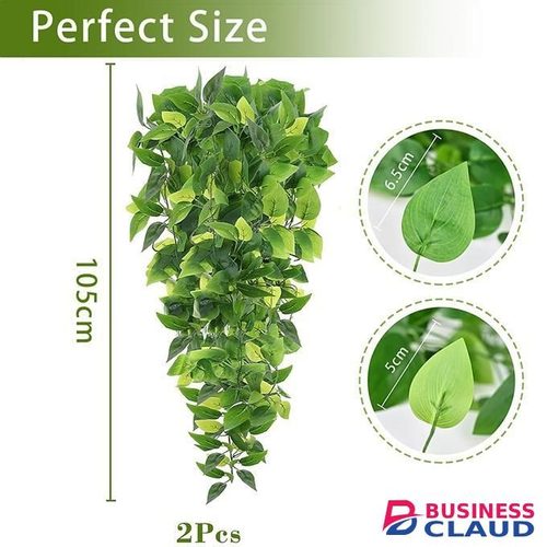 2pcs Fake Hanging Plants for Room Decor, Artificial Ivy Greenery Garlands for Home Bedroom Living Aesthetic Kitchen Office Wall Patio Bookshelf,Indoor,Outdoor Farmhouse Decorations